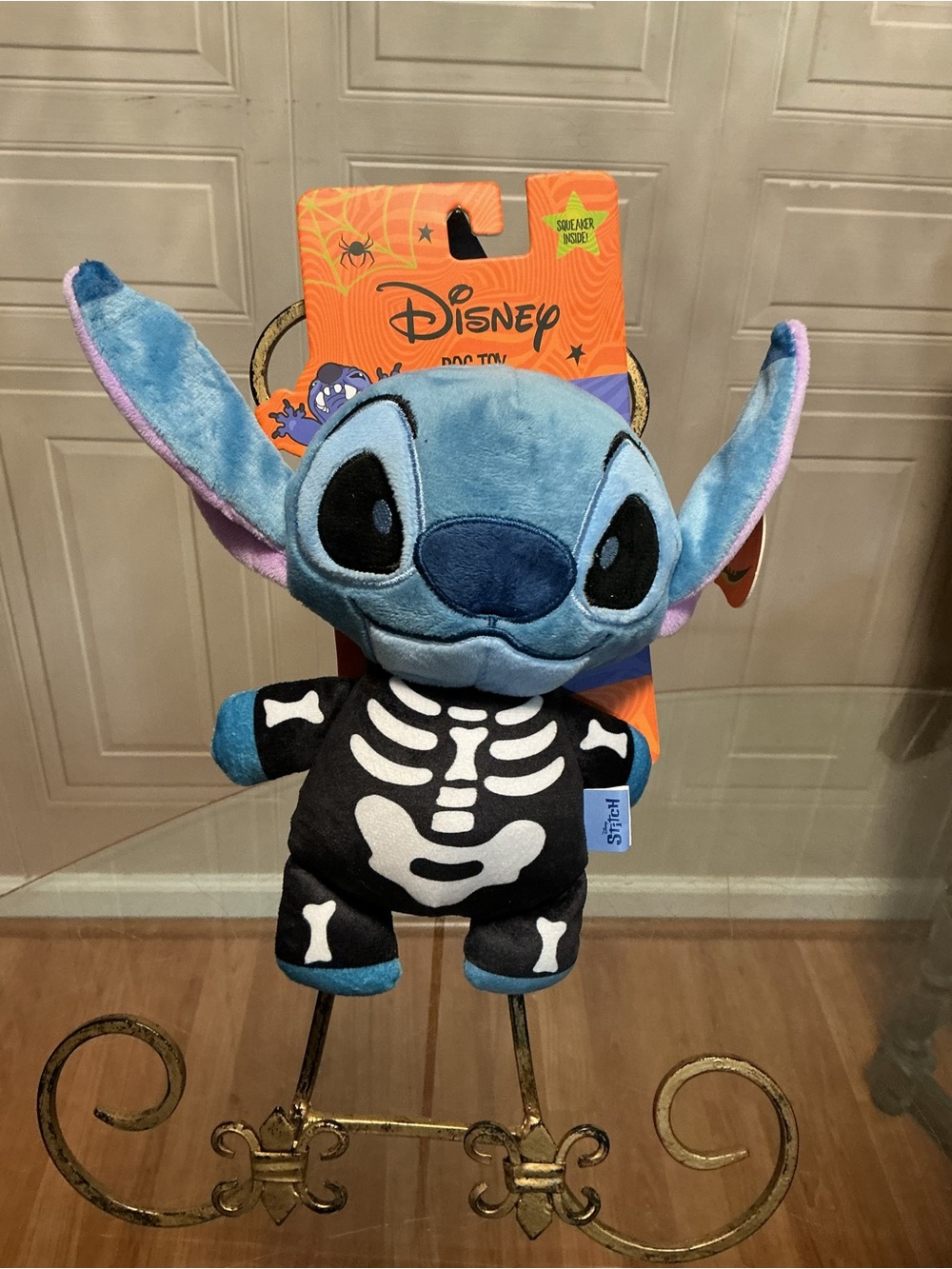 Brand New Disney Stitch Halloween Skeleton Costume 8” With Clinker & Squeaker